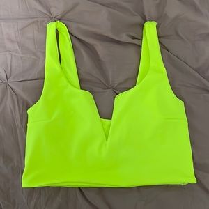 Neon yellow cropped tank top